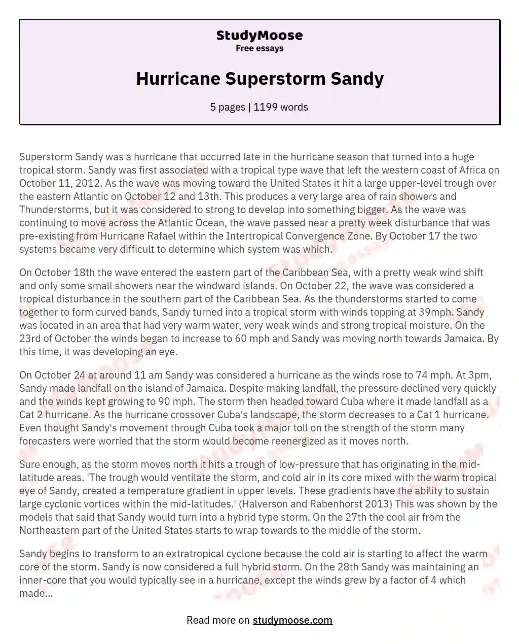 Hurricane Superstorm Sandy