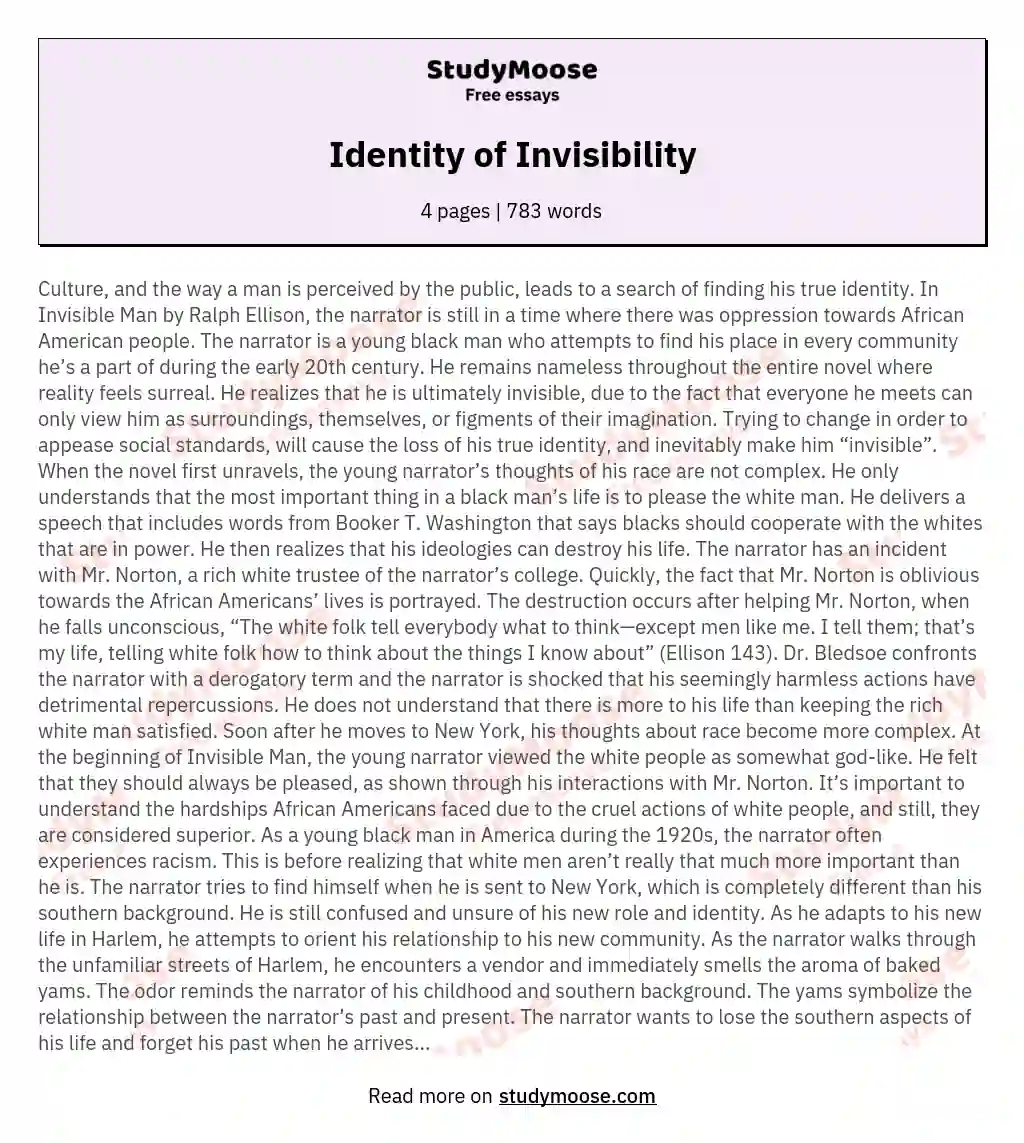 Identity of Invisibility