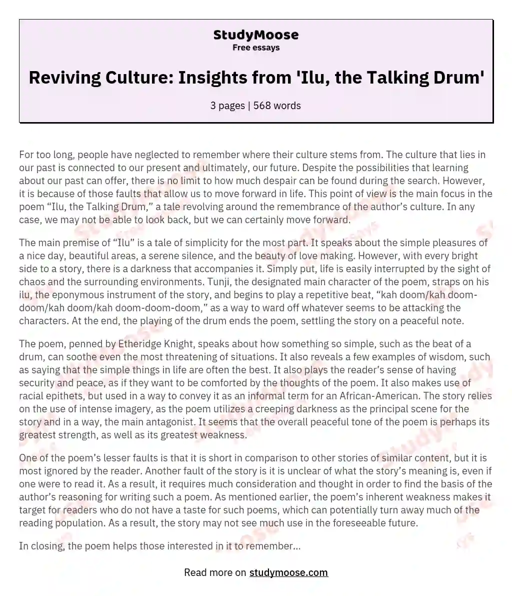 Ilu, the Talking Drum