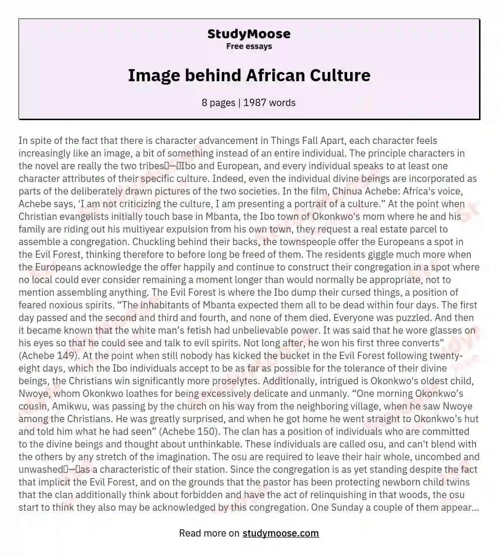 Image behind African Culture