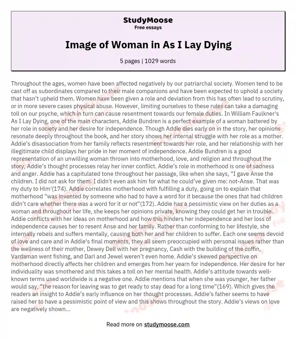 Image of Woman in As I Lay Dying