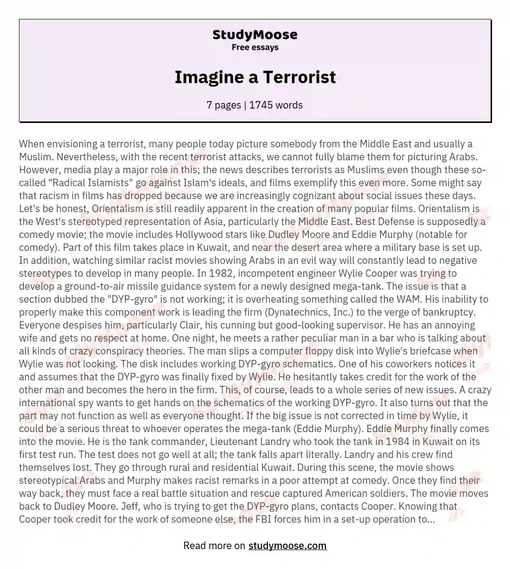 Imagine a Terrorist