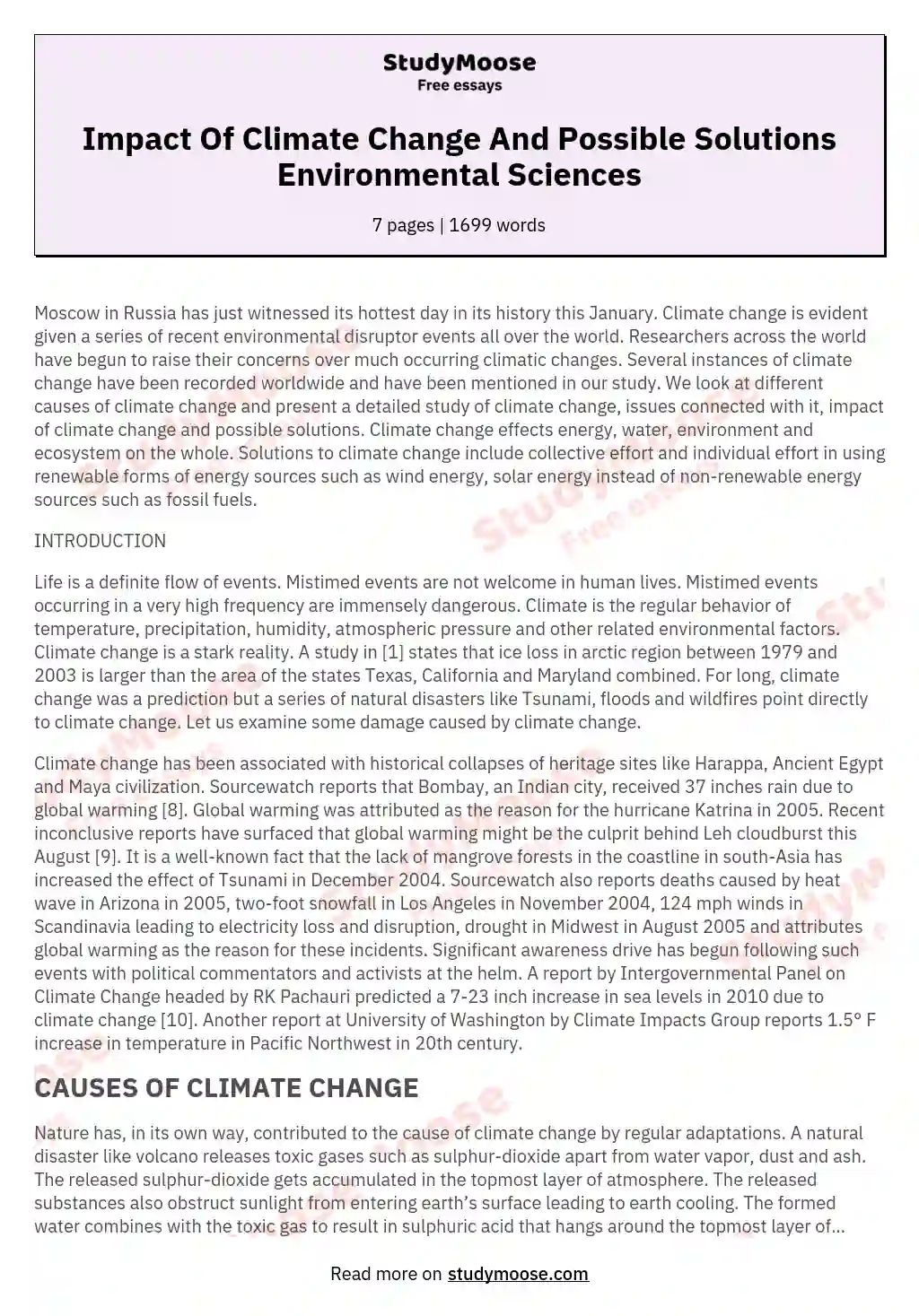 climate change advocate essay