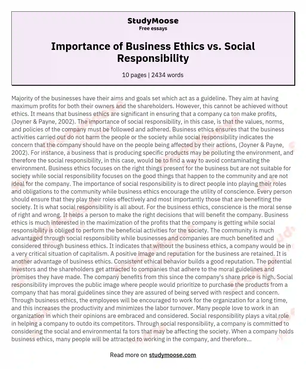 individual social responsibility essay