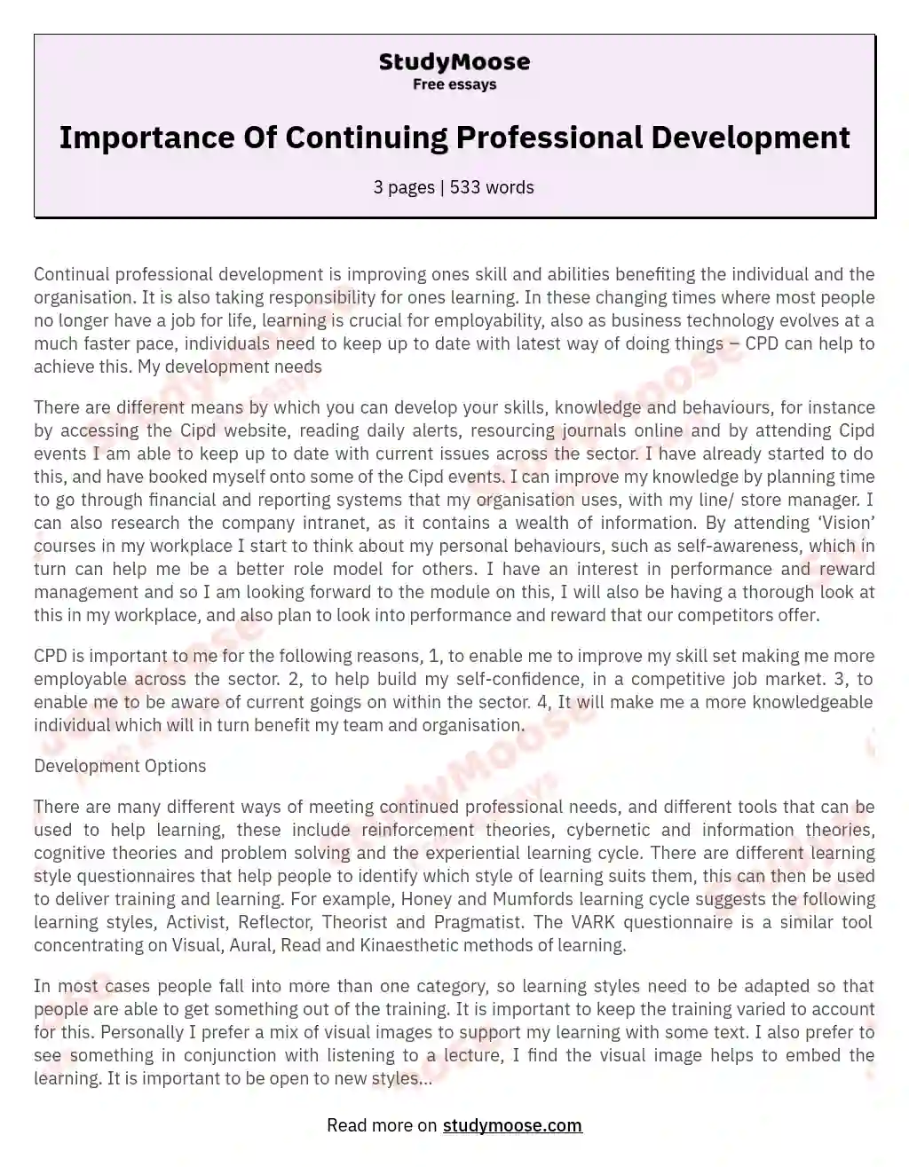 Importance Of Continuing Professional Development