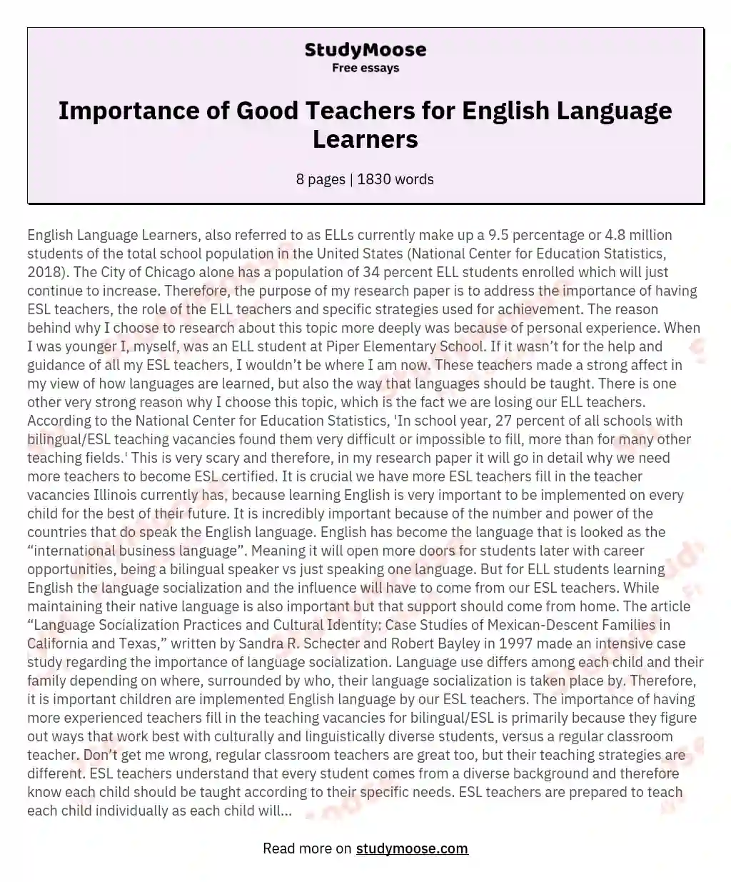 importance of teaching english