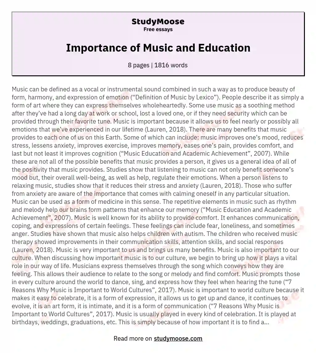 music and health unimelb essay