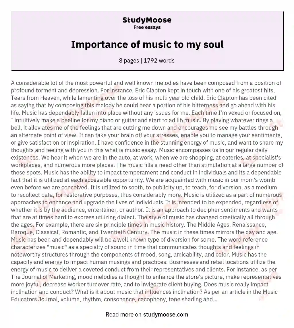 essay about my music my life