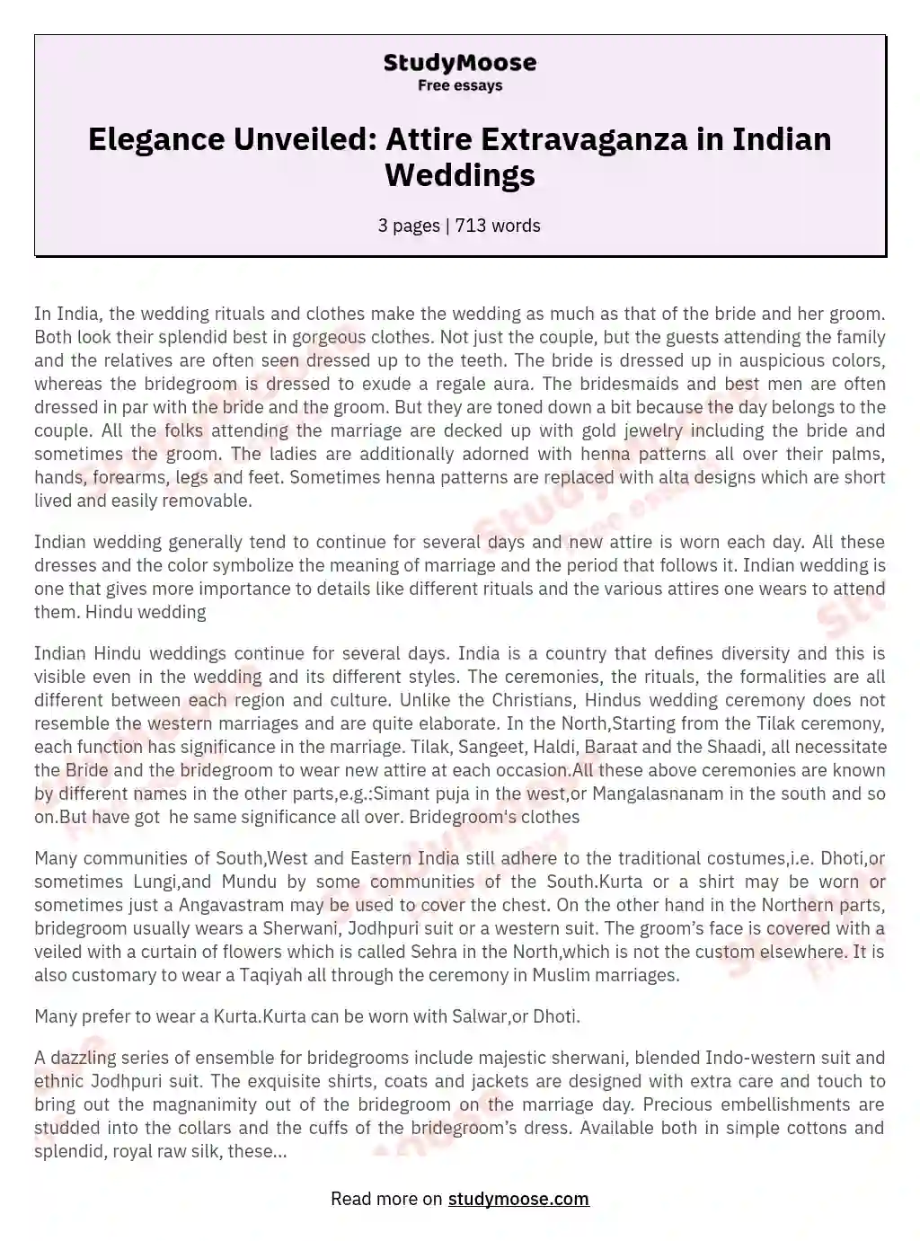 an indian wedding essay 200 words
