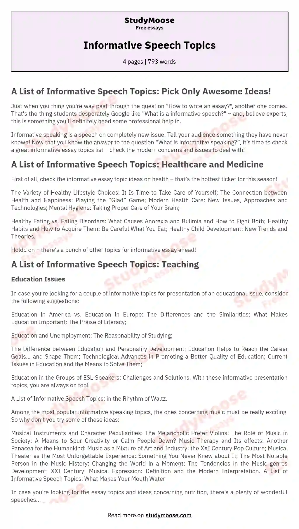  Informative Speech Topics About Education 80 Informative Speech 