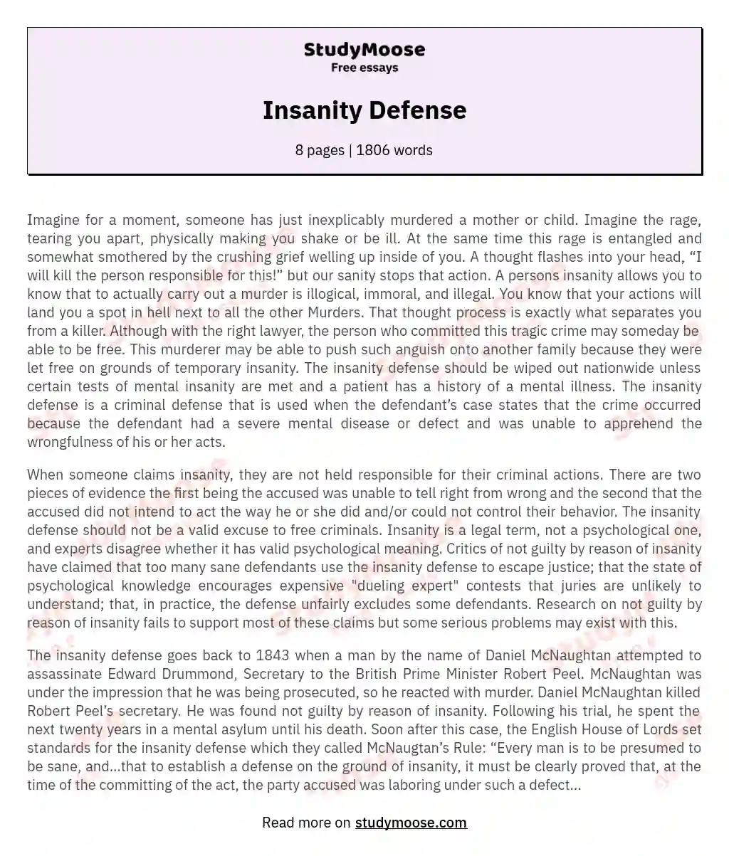 Insanity Defense