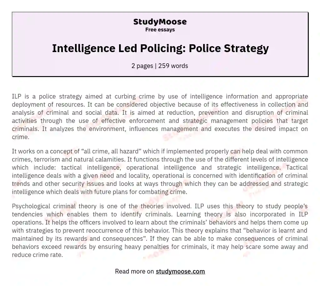 example of strategic intelligence
