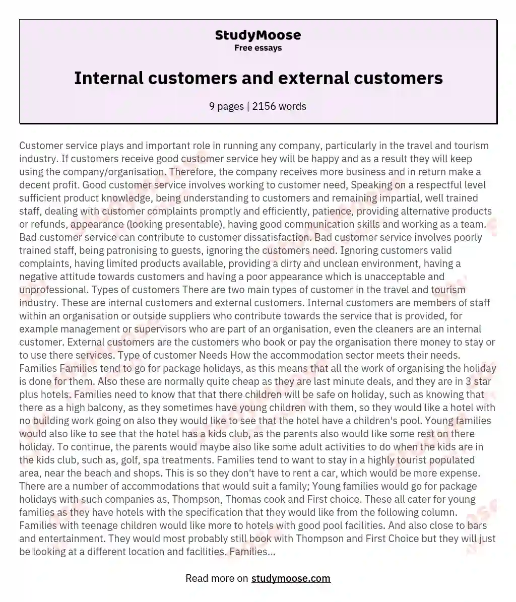 Internal customers and external customers