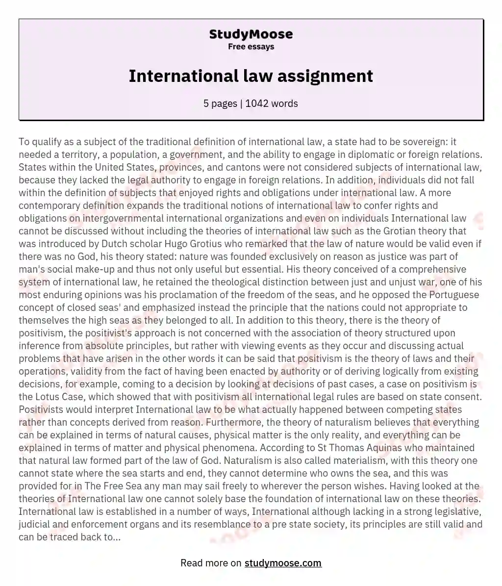 consent in international law essay