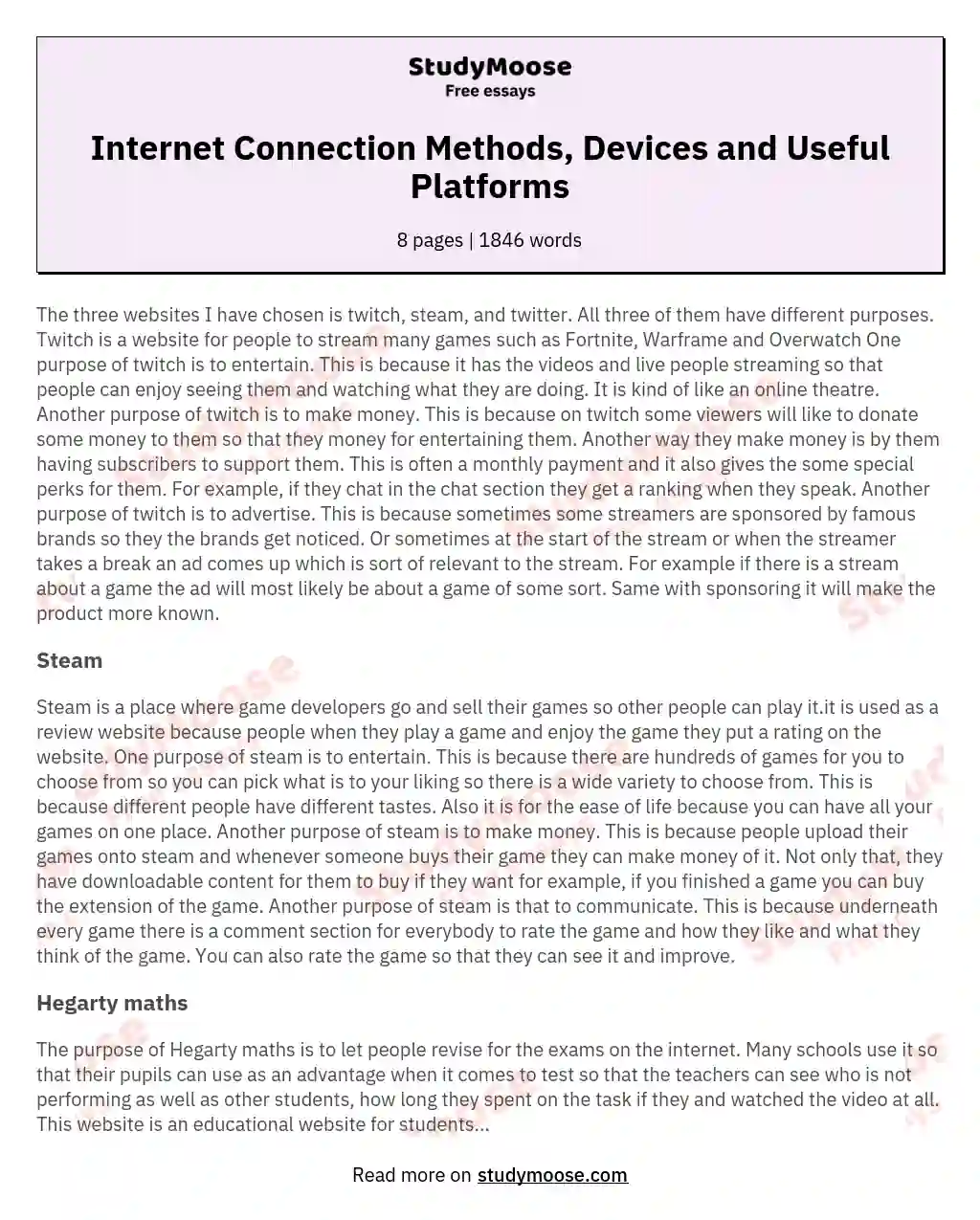 Internet Connection Methods, Devices and Useful Platforms