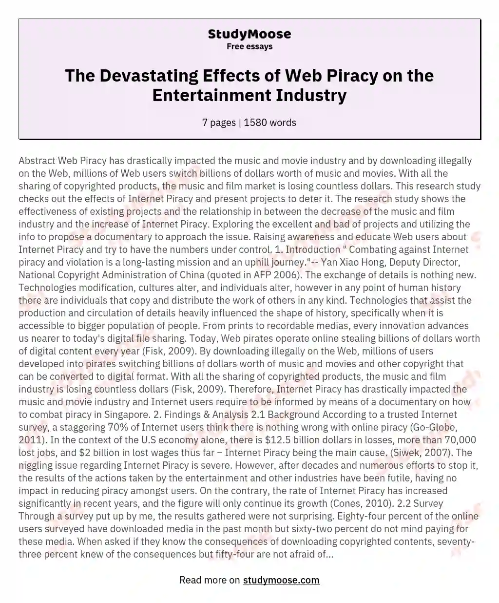 Реферат: Piracy Essay Research Paper Internet Software Piracy