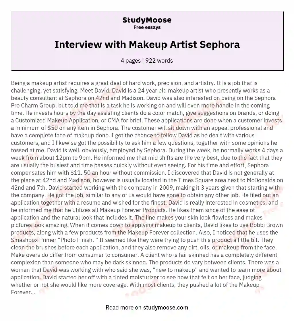 Interview with Makeup Artist Sephora