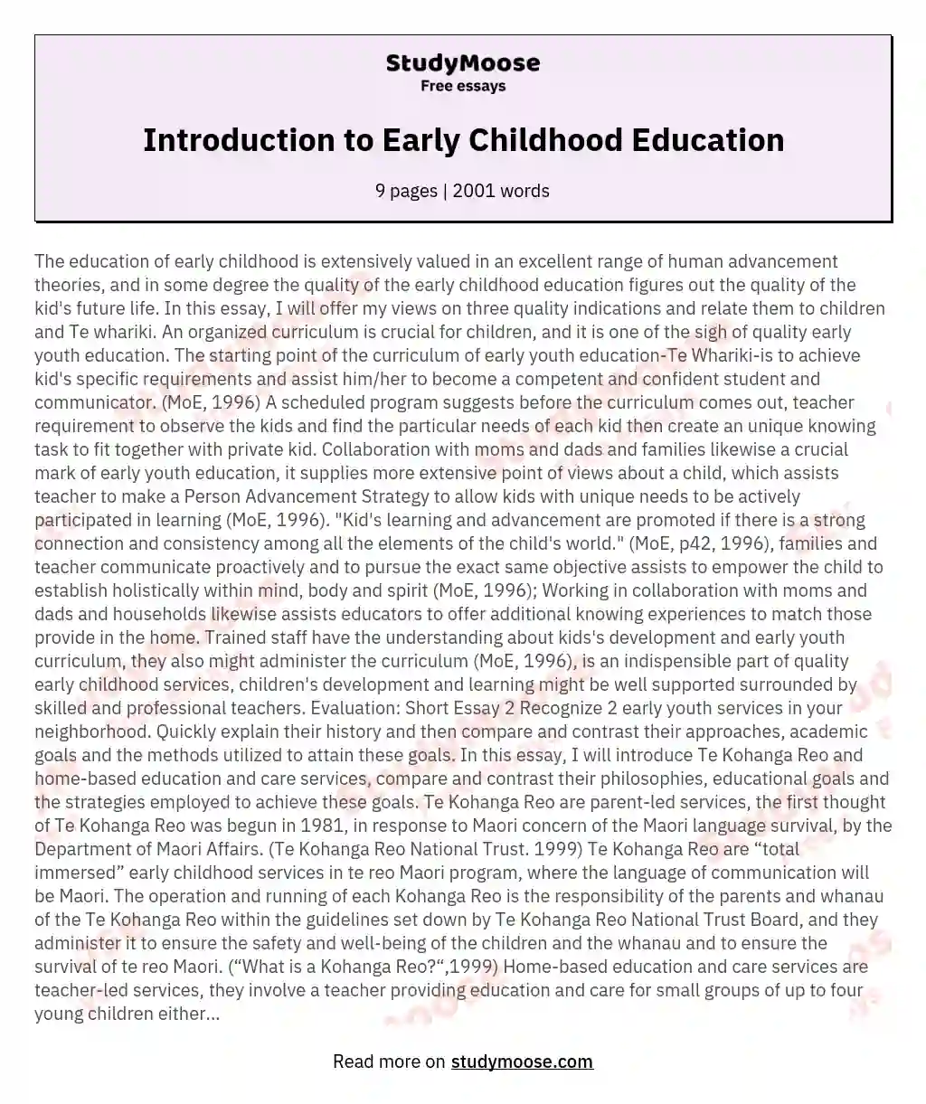 essay about the child