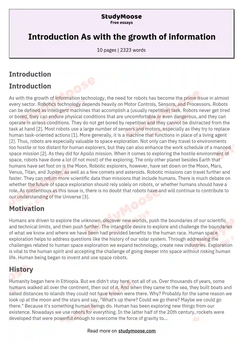 Introduction As with the growth of information essay