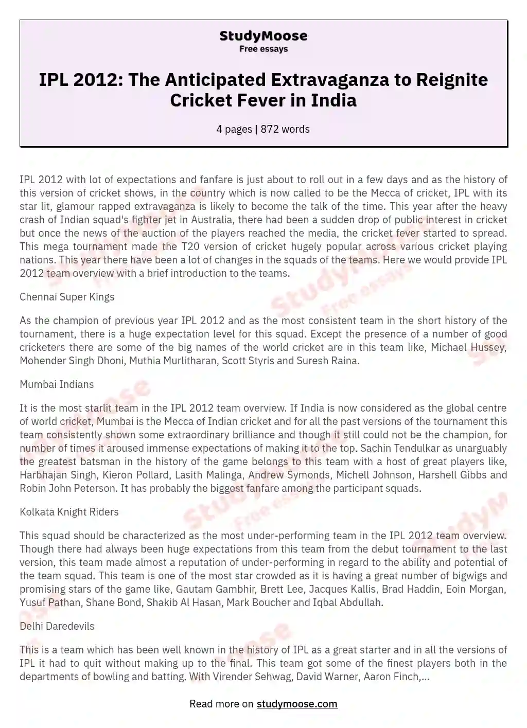 IPL 2012: The Anticipated Extravaganza to Reignite Cricket Fever in India
