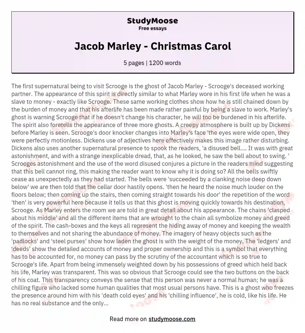 a christmas carol analytical essay