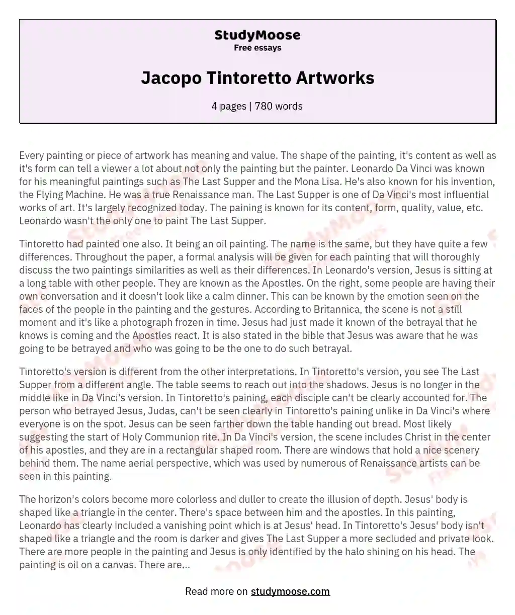 Jacopo Tintoretto Artworks