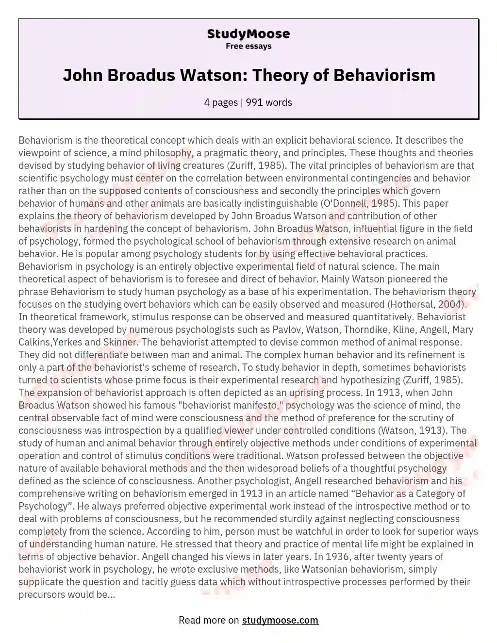 john-broadus-watson-theory-of-behaviorism-free-essay-example