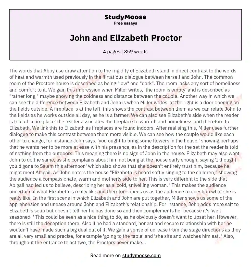 John and Elizabeth Proctor