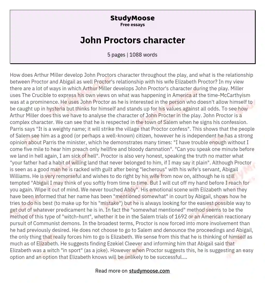 John Proctors character