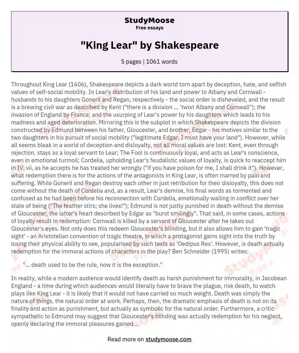 "King Lear" by Shakespeare