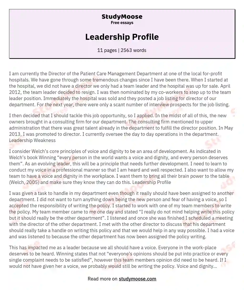 Leadership Profile