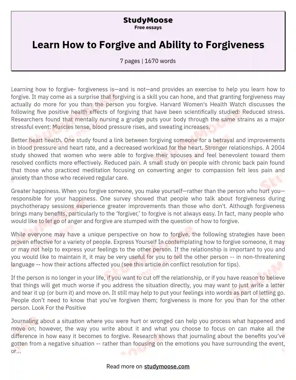 Learn How to Forgive and Ability to Forgiveness