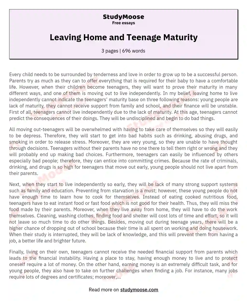 sample personal essay leaving cert english