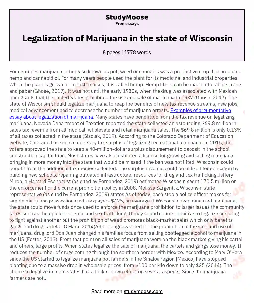 argumentative essay topics on legalizing weed