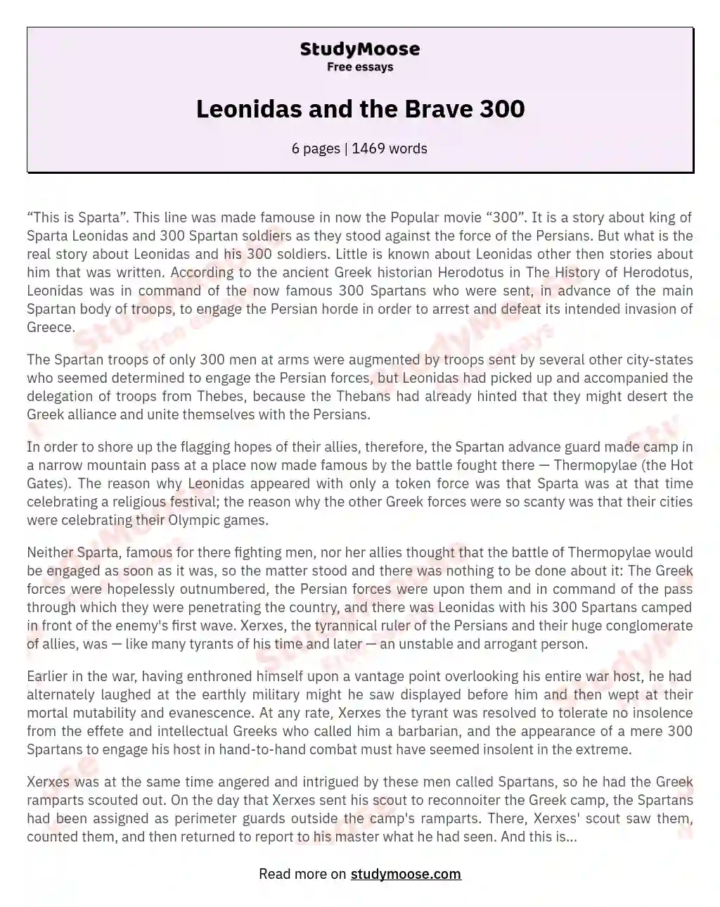 Leonidas and the Brave 300