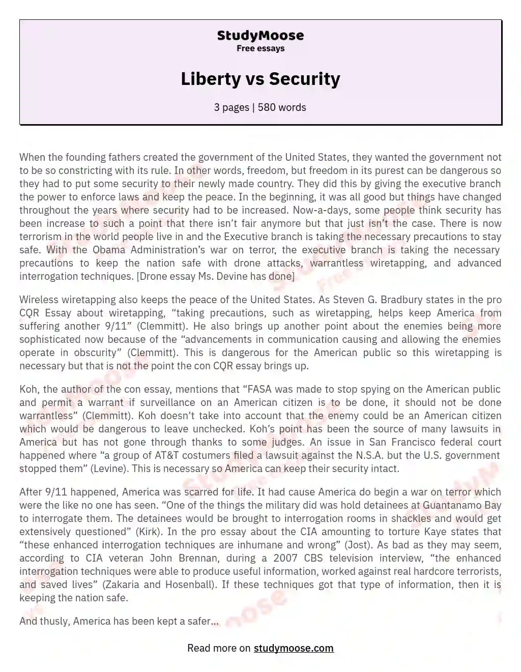 Liberty vs Security