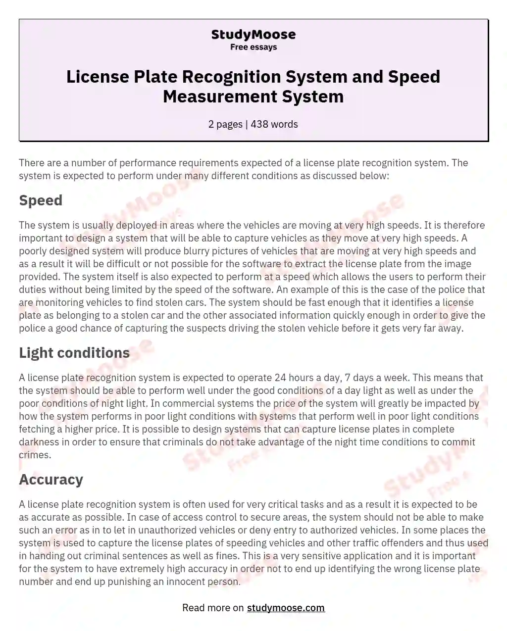 License Plate Recognition System and Speed Measurement System
