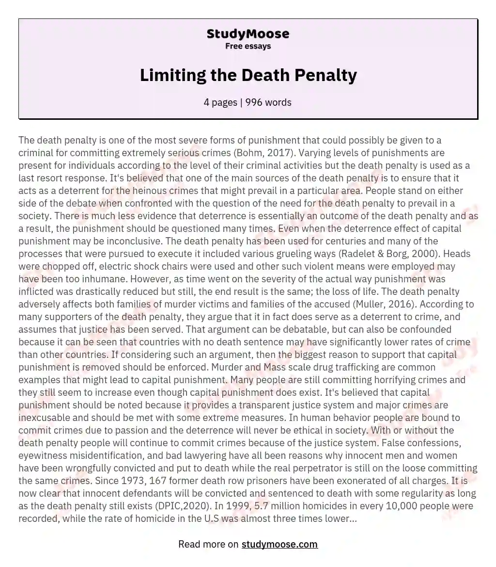 for and against essay about death penalty