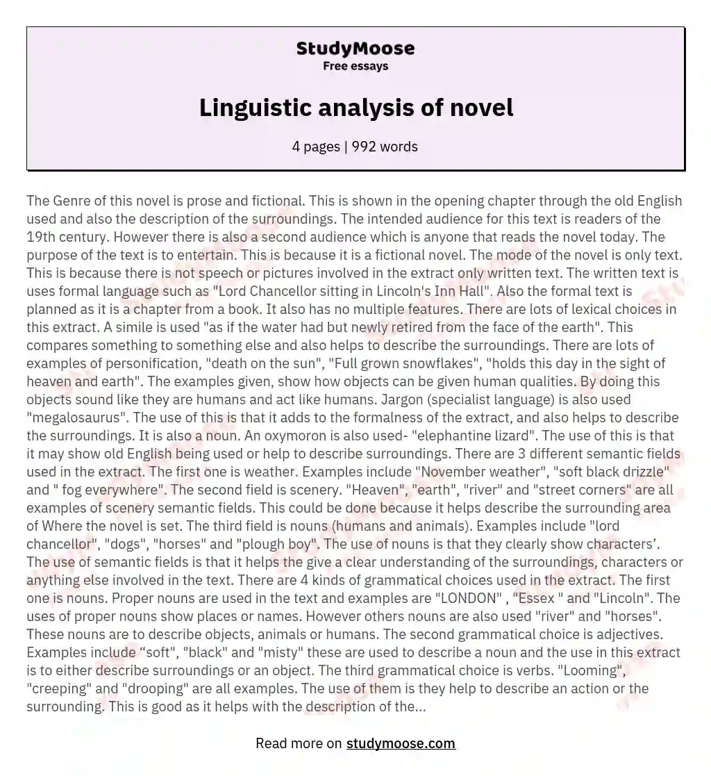 paper linguistic analysis