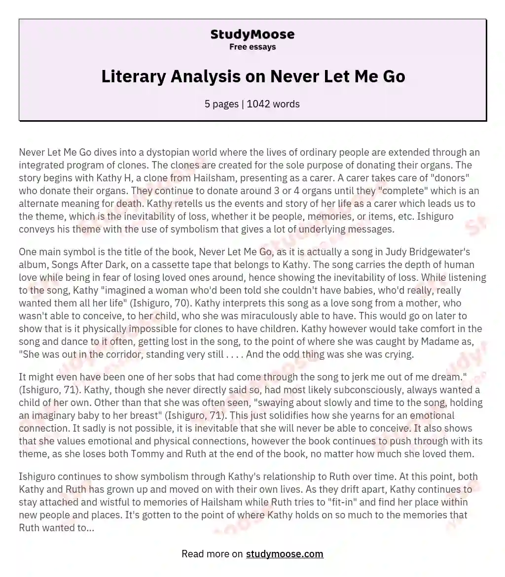 never let me go critical analysis