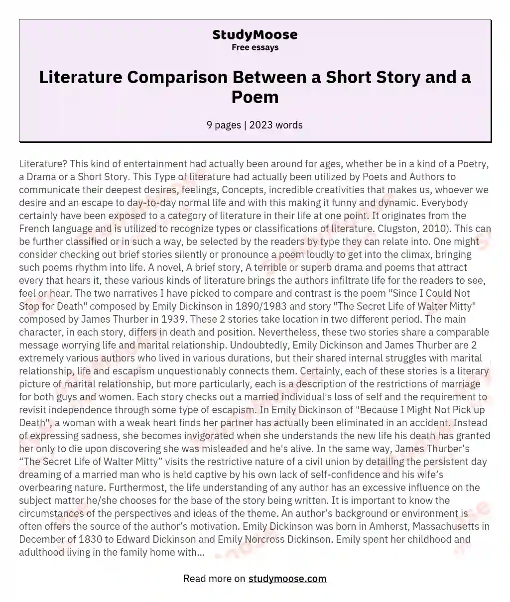 difference between essay and story