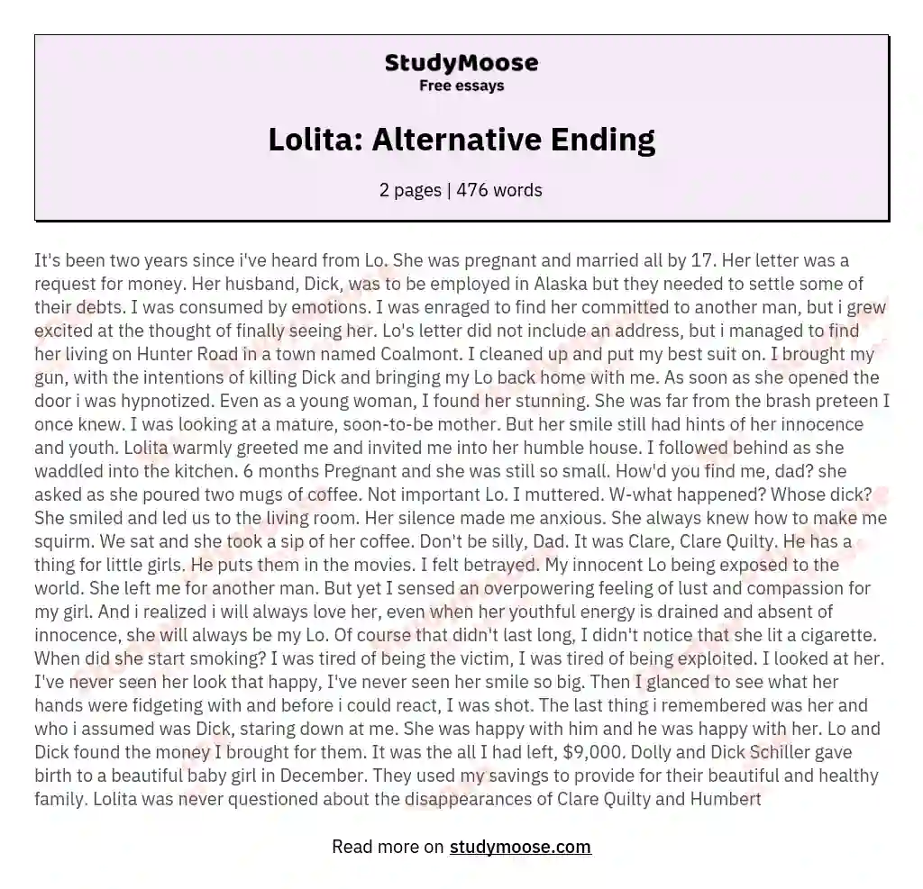 Lolita: Alternative Ending