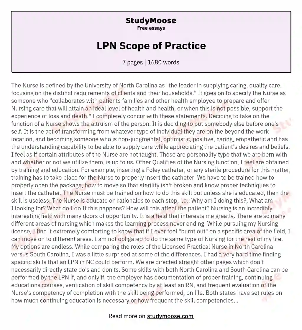 LPN Scope of Practice