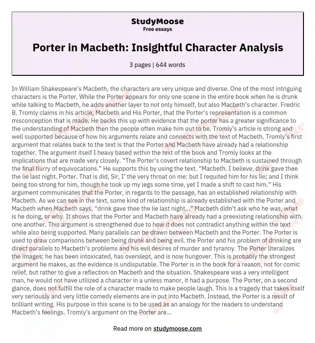 Macbeth and the Porter