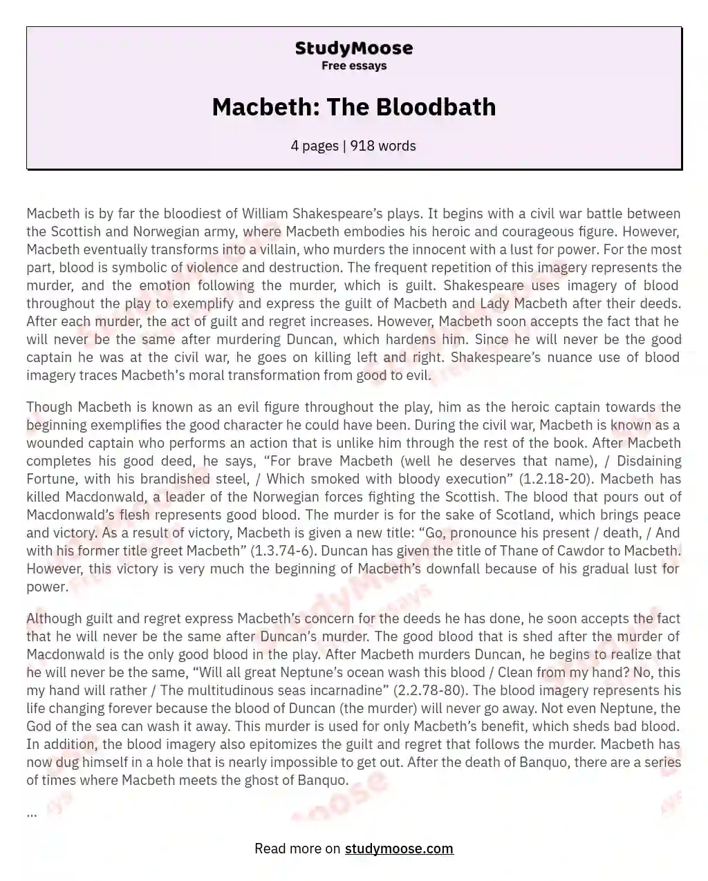 Macbeth: The Bloodbath