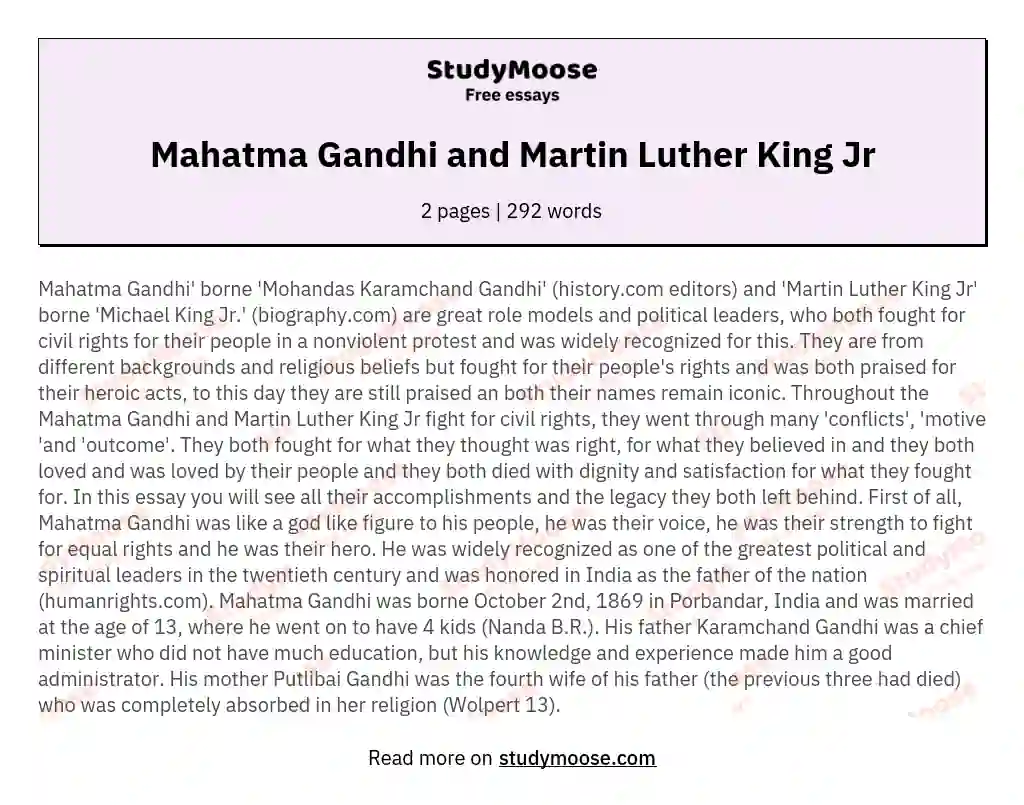 Mahatma Gandhi and Martin Luther King Jr