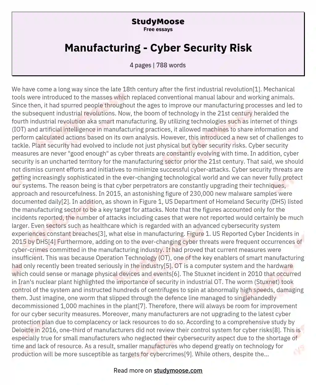 cyber security threats essay