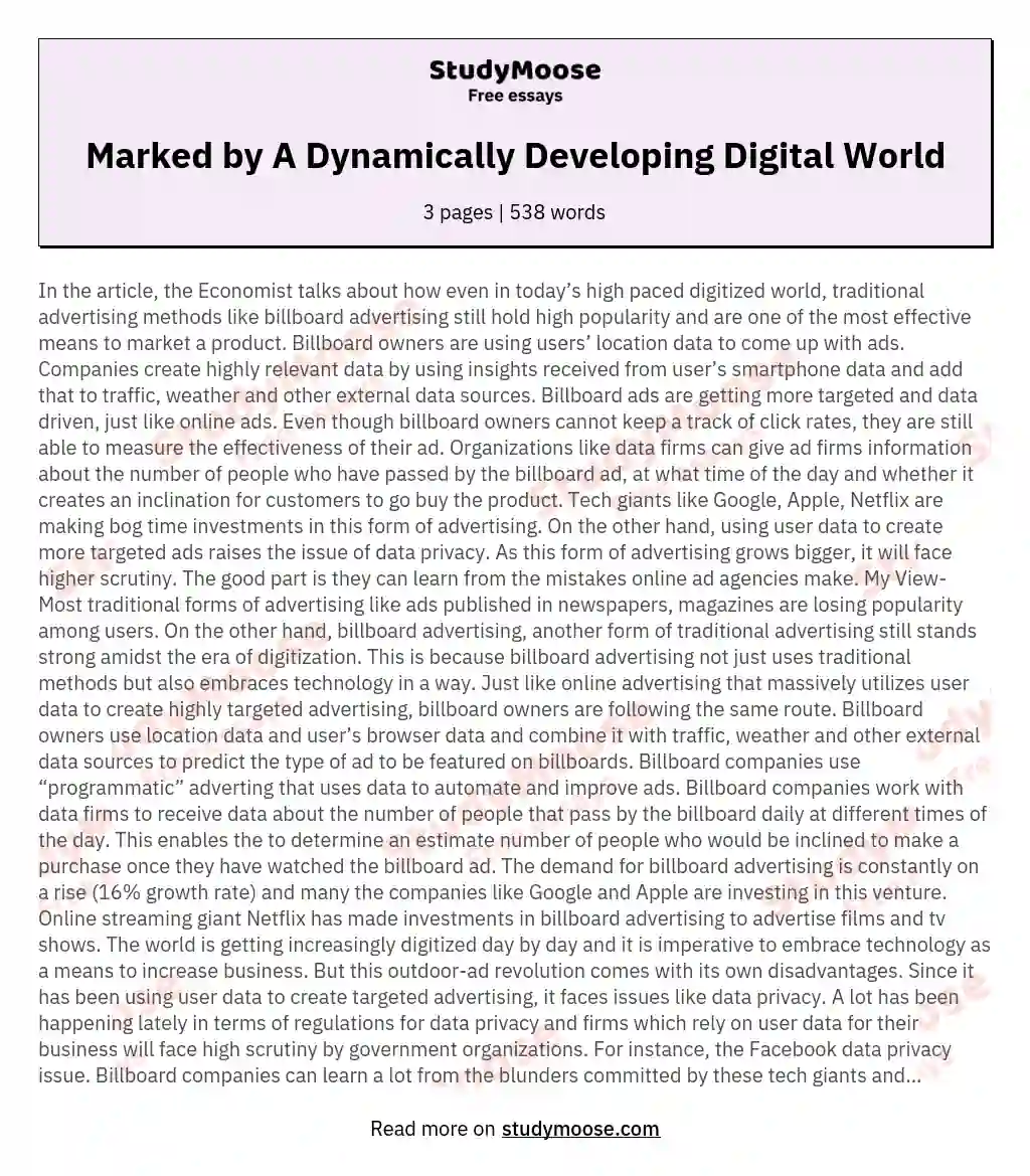 who am i in the digital world essay