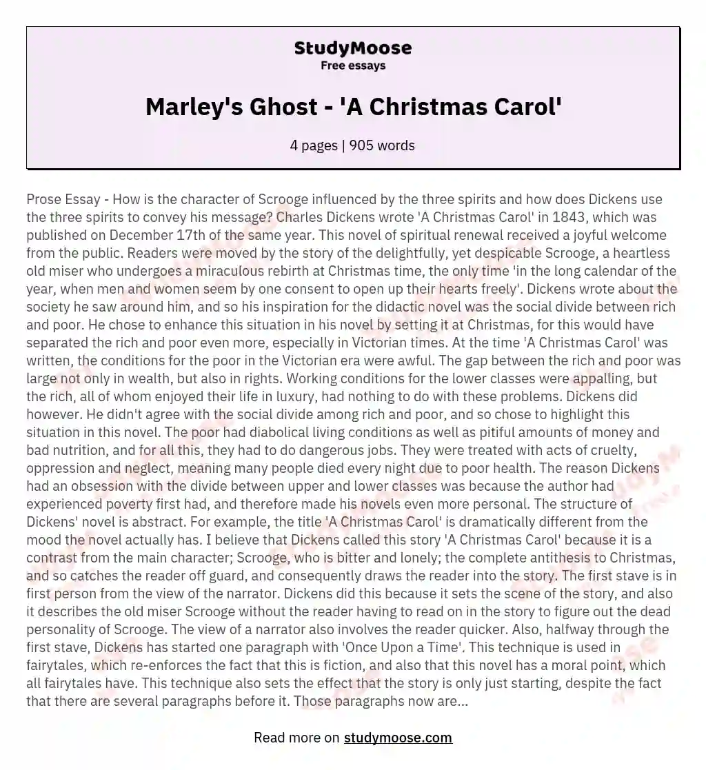 Marley's Ghost - 'A Christmas Carol'