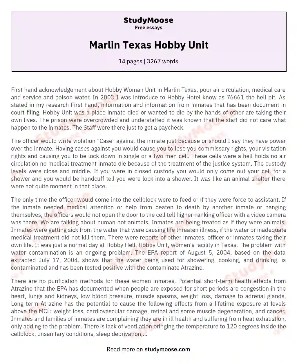 Marlin Texas Hobby Unit